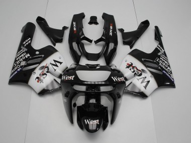 Cheap 1994-1997 Black White West Kawasaki ZX9R Motorcycle Replacement Fairings