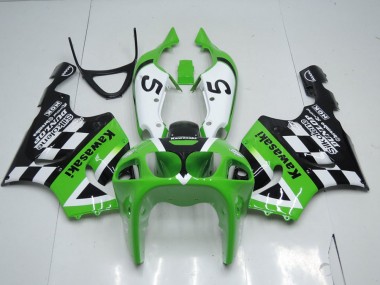 Cheap 1996-2003 Green Black and White Kawasaki ZX7R Motor Fairings