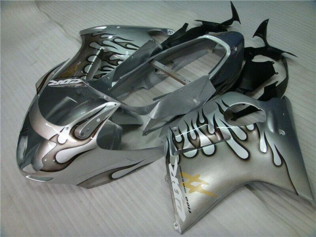 Cheap 1996-2007 Flame Silver Grey Honda CBR1100XX Motorcycle Fairings Kits Cheap 1996-2007 Flame Silver Grey Honda CBR1100XX Motorcycle Fairings Kits