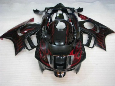 Cheap 1995-1998 Black Red Flame Honda CBR600 F3 Bike Fairings