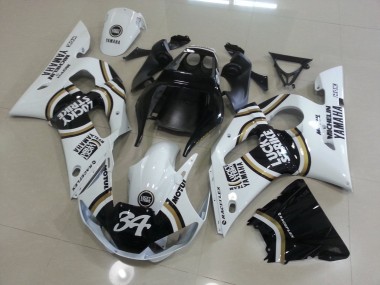 Cheap 1998-2002 White Black Yamaha YZF R6 Motorcycle Fairing
