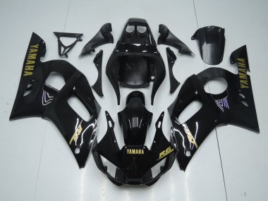 Cheap 1998-2002 Glossy Black Gold Sticker Yamaha YZF R6 Bike Fairings