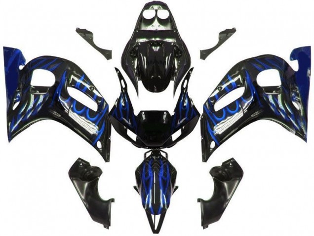 Cheap 1998-2002 Black Blue Flame Yamaha YZF R6 Motorcycle Bodywork Cheap 1998-2002 Black Blue Flame Yamaha YZF R6 Motorcycle Bodywork