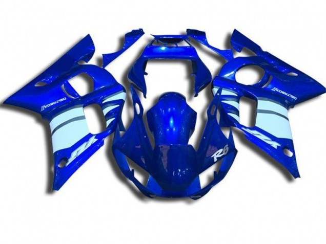 Cheap 1998-2002 Blue and White Yamaha YZF R6 Motorbike Fairings Cheap 1998-2002 Blue and White Yamaha YZF R6 Motorbike Fairings