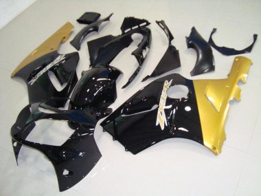 Cheap 2000-2001 Black Gold Kawasaki ZX12R Motor Bike Fairings