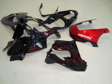 Cheap 2000-2001 Red Flame Kawasaki ZX9R Motorbike Fairing