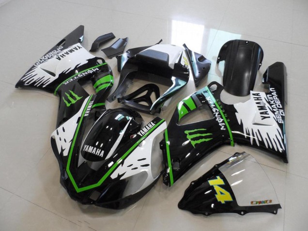 Cheap 2000-2001 Black White Green Monster Yamaha YZF R1 Bike Fairings Cheap 2000-2001 Black White Green Monster Yamaha YZF R1 Bike Fairings