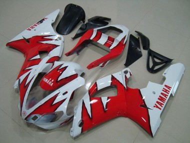 Cheap 2000-2001 White Red Flame Yamaha YZF R1 Motorcylce Fairings