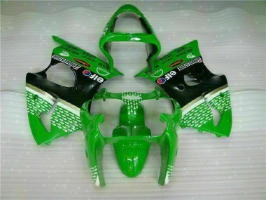 Cheap 2000-2002 Green Black Kawasaki ZX6R Motorcycle Bodywork