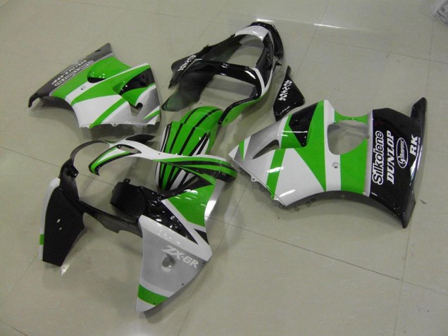 Cheap 2000-2002 Green White Stripe Kawasaki ZX6R Motorcycle Bodywork Cheap 2000-2002 Green White Stripe Kawasaki ZX6R Motorcycle Bodywork