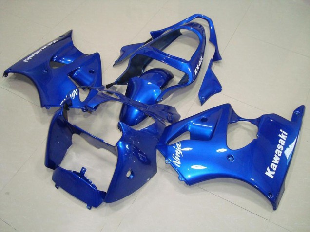 Cheap 2000-2002 Blue with White Decals Kawasaki ZX6R Motorcycle Replacement Fairings Cheap 2000-2002 Blue with White Decals Kawasaki ZX6R Motorcycle Replacement Fairings