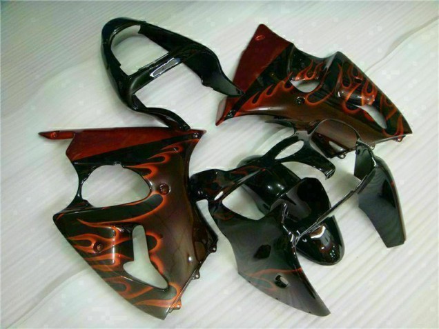 Cheap 2000-2002 Black Red Flame Kawasaki ZX6R Motorcycle Fairing Kits Cheap 2000-2002 Black Red Flame Kawasaki ZX6R Motorcycle Fairing Kits