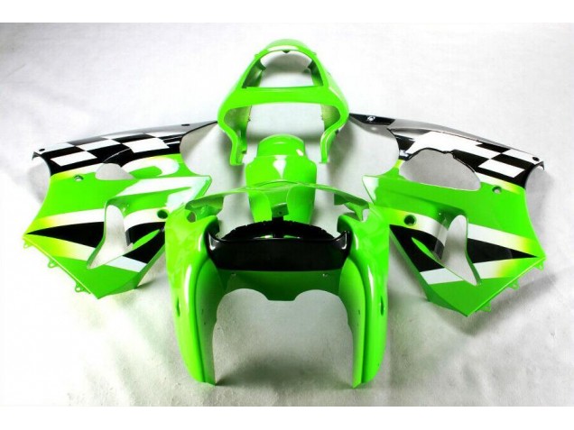 Cheap 2000-2002 Green Black White Kawasaki ZX6R Bike Fairings Cheap 2000-2002 Green Black White Kawasaki ZX6R Bike Fairings
