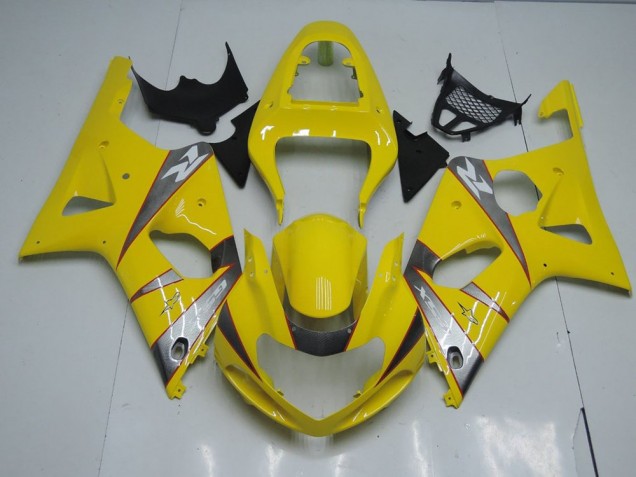 Cheap 2000-2002 Yellow and Grey Suzuki GSXR 1000 Motorcycle Fairings Kits