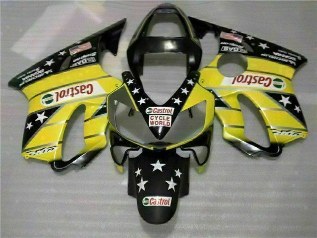 Cheap 2001-2003 Yellow Black Castrol Cycle World Honda CBR600 F4i Motorcycle Bodywork Cheap 2001-2003 Yellow Black Castrol Cycle World Honda CBR600 F4i Motorcycle Bodywork