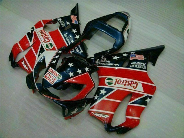 Cheap 2001-2003 Red White Blue Castrol Cycle World Honda CBR600 F4i Motorcycle Fairings Kits Cheap 2001-2003 Red White Blue Castrol Cycle World Honda CBR600 F4i Motorcycle Fairings Kits