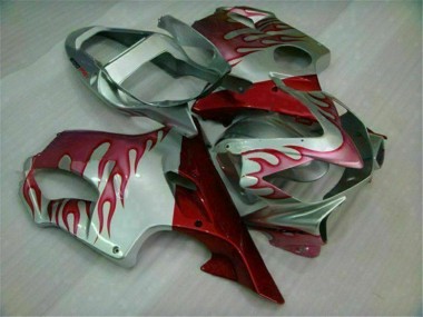 Cheap 2001-2003 Red Flame Silver Honda CBR600 F4i Motorbike Fairings