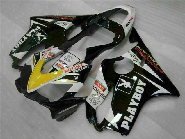 Cheap 2001-2003 Yellow Silver Black Playboy Honda CBR600 F4i Motorcycle Fairing Kit Cheap 2001-2003 Yellow Silver Black Playboy Honda CBR600 F4i Motorcycle Fairing Kit