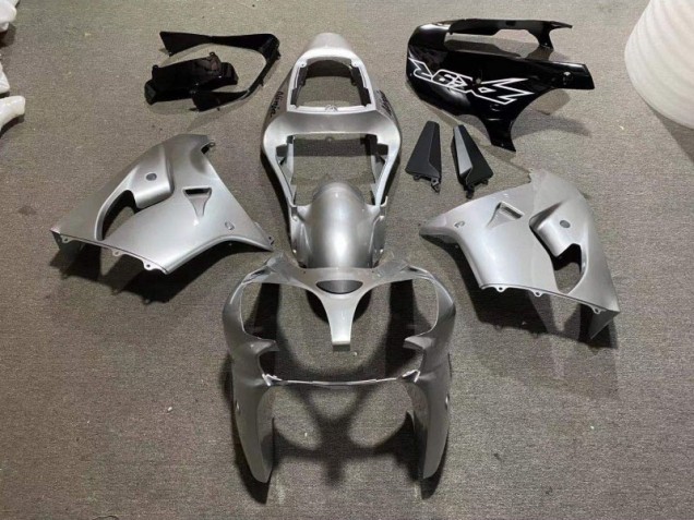 Cheap 2002-2003 Silver Glossy Black Kawasaki ZX9R Motorcycle Fairing Kit