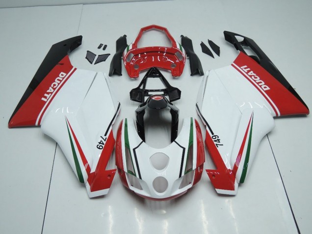 Cheap 2003-2004 White Red with Tail Open Ducati 749 999 Motor Bike Fairings