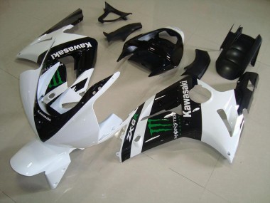Cheap 2003-2004 White Monster Kawasaki ZX6R Bike Fairings