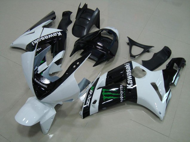 Cheap 2003-2004 White Monster Kawasaki ZX6R Motorbike Fairing Kits Cheap 2003-2004 White Monster Kawasaki ZX6R Motorbike Fairing Kits