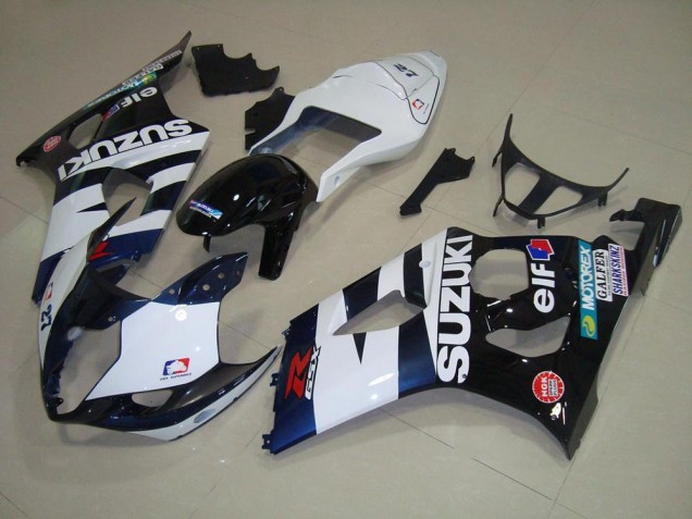 Cheap 2003-2004 White Black Elf Suzuki GSXR 1000 Motorcycle Fairing Kit Cheap 2003-2004 White Black Elf Suzuki GSXR 1000 Motorcycle Fairing Kit