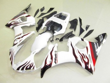 Cheap 2003-2005 White and Flame Yamaha YZF R6 Bike Fairing