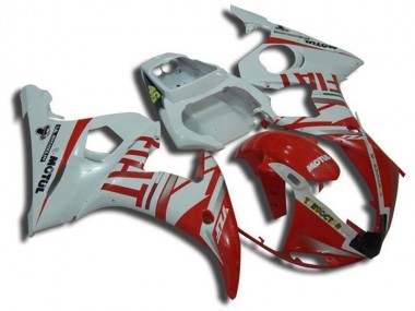 Cheap 2003-2005 White Motul Red Fiat Yamaha YZF R6 Replacement Motorcycle Fairings