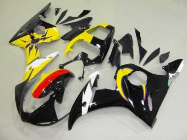 Cheap 2003-2005 Moon Black Yellow Yamaha YZF R6 Motorcycle Fairings Kits