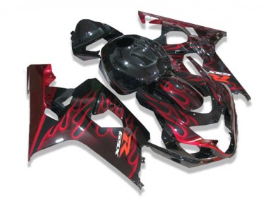 Cheap 2004-2005 Black Red Flames Suzuki GSXR 600/750 Motorcycle Fairing