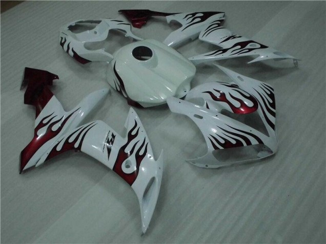 Cheap 2004-2006 White Red Flame Yamaha YZF R1 Motorcyle Fairings Cheap 2004-2006 White Red Flame Yamaha YZF R1 Motorcyle Fairings