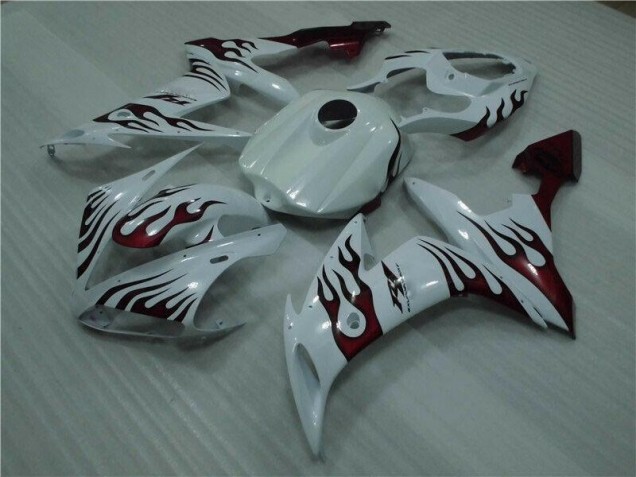 Cheap 2004-2006 White Red Flame Yamaha YZF R1 Motorcyle Fairings Cheap 2004-2006 White Red Flame Yamaha YZF R1 Motorcyle Fairings
