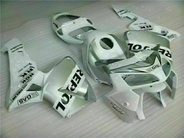 Cheap 2005-2006 White Repsol Honda CBR600RR Motorbike Fairing Kits Cheap 2005-2006 White Repsol Honda CBR600RR Motorbike Fairing Kits