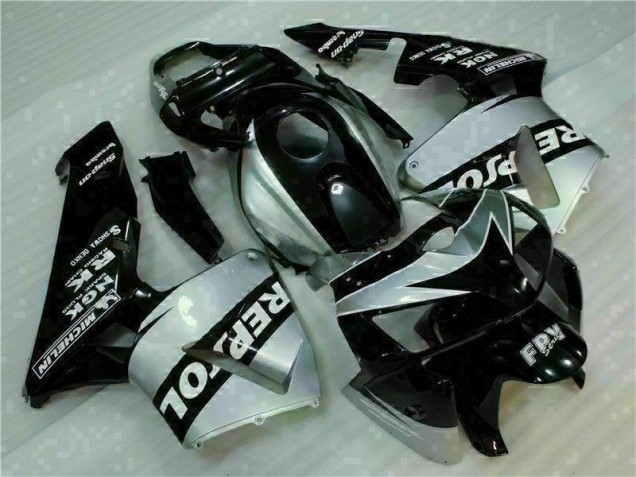 Cheap 2005-2006 Black Silver Repsol Honda CBR600RR Motorcycle Fairings Kit Cheap 2005-2006 Black Silver Repsol Honda CBR600RR Motorcycle Fairings Kit
