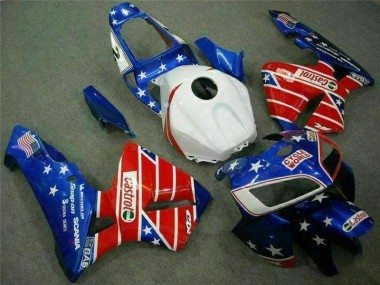 Cheap 2005-2006 Blue Red Cycle World Castrol Honda CBR600RR Motorcycle Fairings Kit