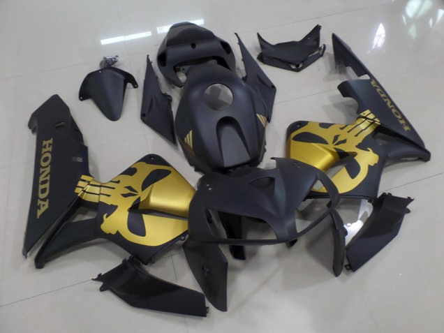 Cheap 2005-2006 Matte Black with Gold Skull Honda CBR600RR Moto Fairings Cheap 2005-2006 Matte Black with Gold Skull Honda CBR600RR Moto Fairings