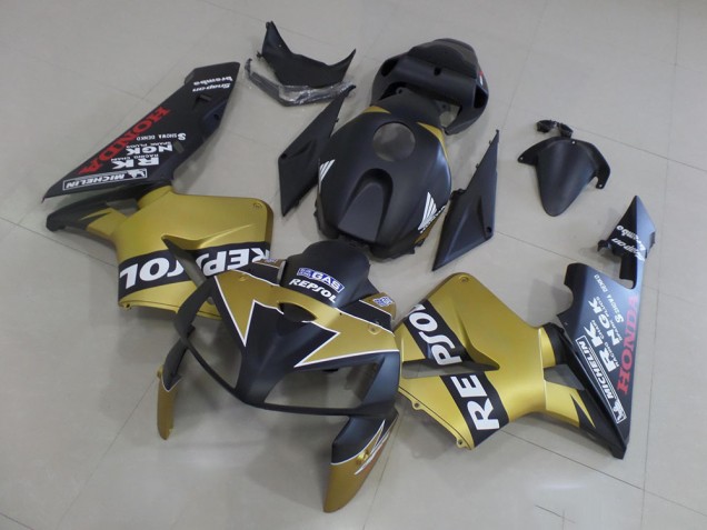 Cheap 2005-2006 Black Gold Repsol Honda CBR600RR Motorcycle Fairings Kit Cheap 2005-2006 Black Gold Repsol Honda CBR600RR Motorcycle Fairings Kit