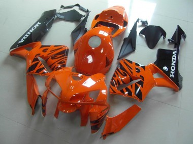 Cheap 2005-2006 Orange Black Flame Honda CBR600RR Replacement Motorcycle Fairings