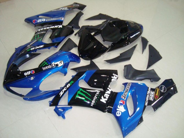 Cheap 2005-2006 Blue Monster Kawasaki ZX6R Moto Fairings Cheap 2005-2006 Blue Monster Kawasaki ZX6R Moto Fairings
