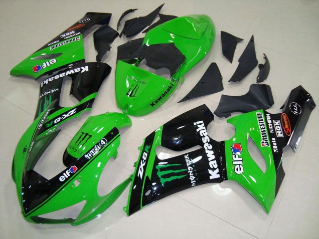 Cheap 2005-2006 Green Monster Kawasaki ZX6R Motorcycle Fairing Kit Cheap 2005-2006 Green Monster Kawasaki ZX6R Motorcycle Fairing Kit