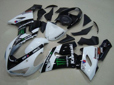 Cheap 2005-2006 White Monster Kawasaki ZX6R Motor Bike Fairings