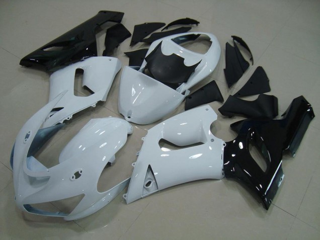 Cheap 2005-2006 White Black Kawasaki ZX6R Replacement Motorcycle Fairings Cheap 2005-2006 White Black Kawasaki ZX6R Replacement Motorcycle Fairings