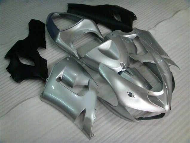 Cheap 2005-2006 Silver Black Kawasaki ZX6R Motorcycle Fairing Kit Cheap 2005-2006 Silver Black Kawasaki ZX6R Motorcycle Fairing Kit