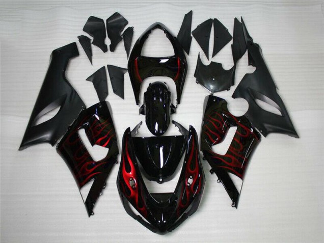 Cheap 2005-2006 Red Black Kawasaki ZX6R Motor Bike Fairings Cheap 2005-2006 Red Black Kawasaki ZX6R Motor Bike Fairings