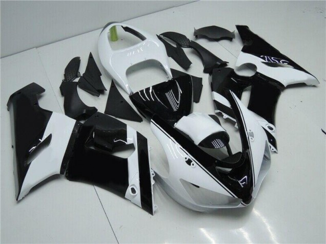 Cheap 2005-2006 Black White Kawasaki ZX6R Moto Fairings