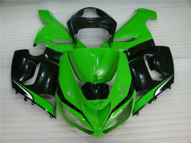 Cheap 2005-2006 Green White Black Kawasaki ZX6R Motorcyle Fairings Cheap 2005-2006 Green White Black Kawasaki ZX6R Motorcyle Fairings