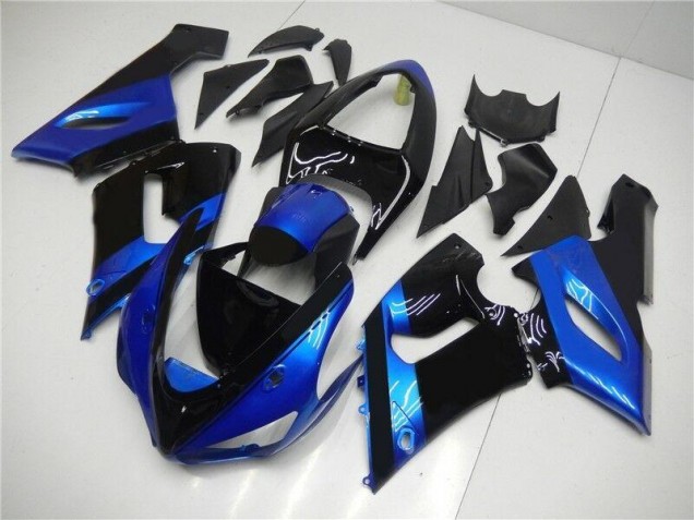 Cheap 2005-2006 Blue Black Kawasaki ZX6R Motorcycle Fairing Kits Cheap 2005-2006 Blue Black Kawasaki ZX6R Motorcycle Fairing Kits