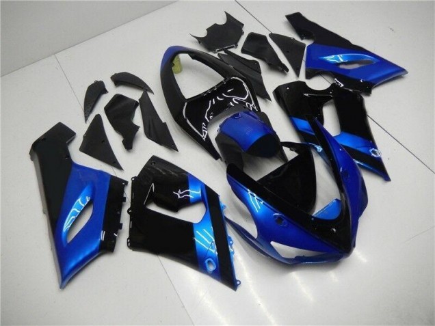Cheap 2005-2006 Blue Black Kawasaki ZX6R Motorcycle Fairing Kits Cheap 2005-2006 Blue Black Kawasaki ZX6R Motorcycle Fairing Kits