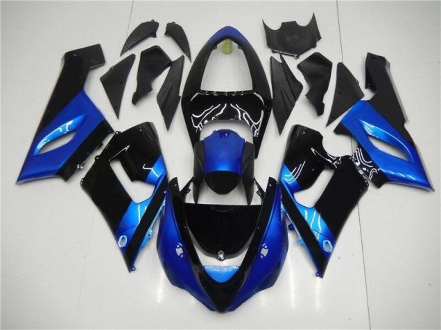 Cheap 2005-2006 Blue Black Kawasaki ZX6R Motorcycle Fairing Kits Cheap 2005-2006 Blue Black Kawasaki ZX6R Motorcycle Fairing Kits
